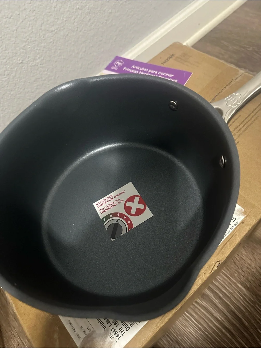 Princess House Stainless Steel Saucepan with Gray Lid